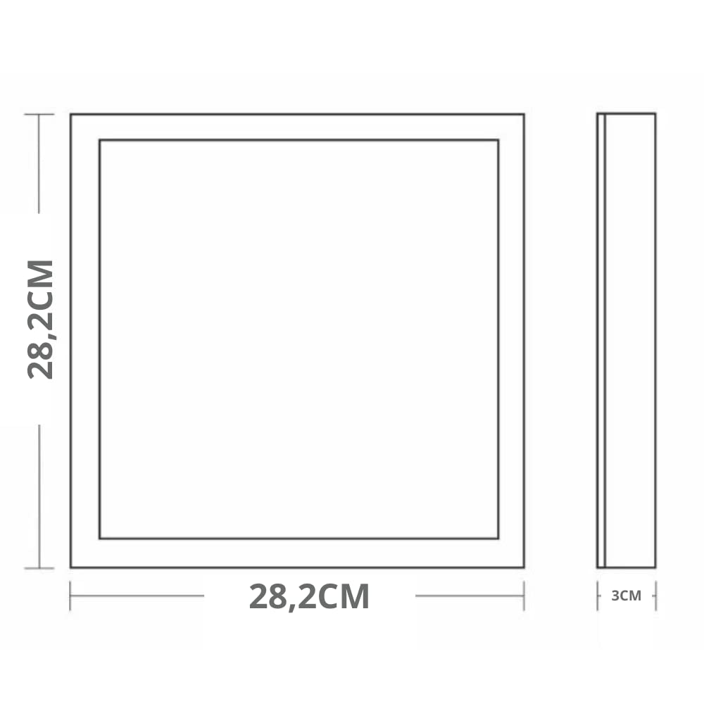 Painel Led Quadrado Sobrepor 24W 4000K Lys Taschibra - Thony Ferragem
