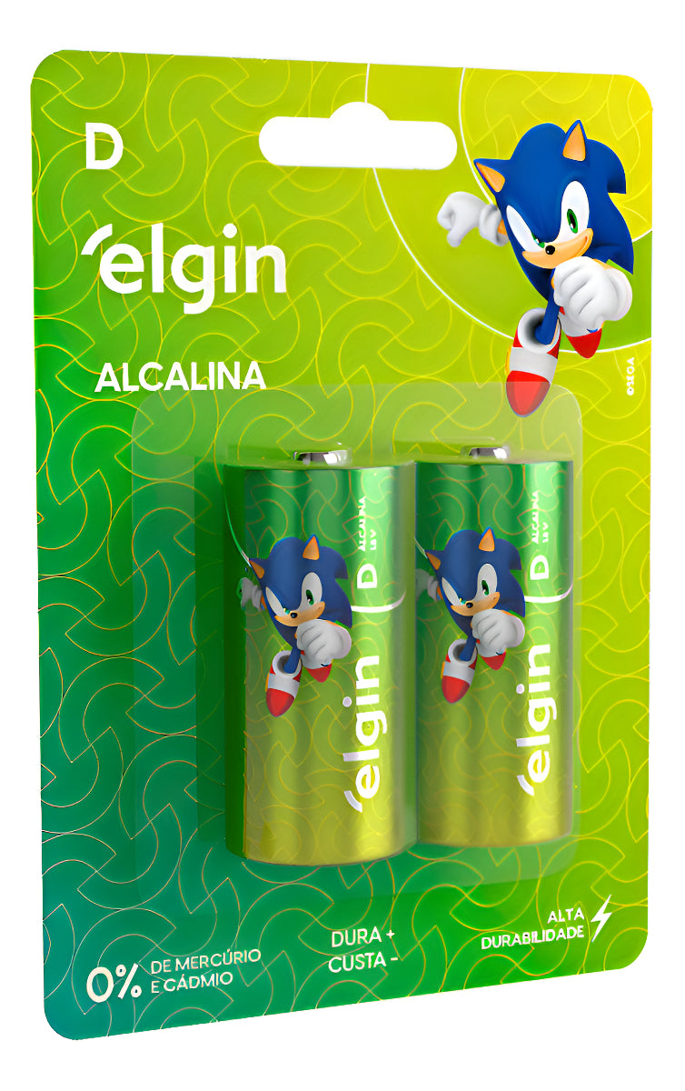 Pilha Alcalina Grande Cartela C/ 2pc (D) Elgim - Thony Ferragem
