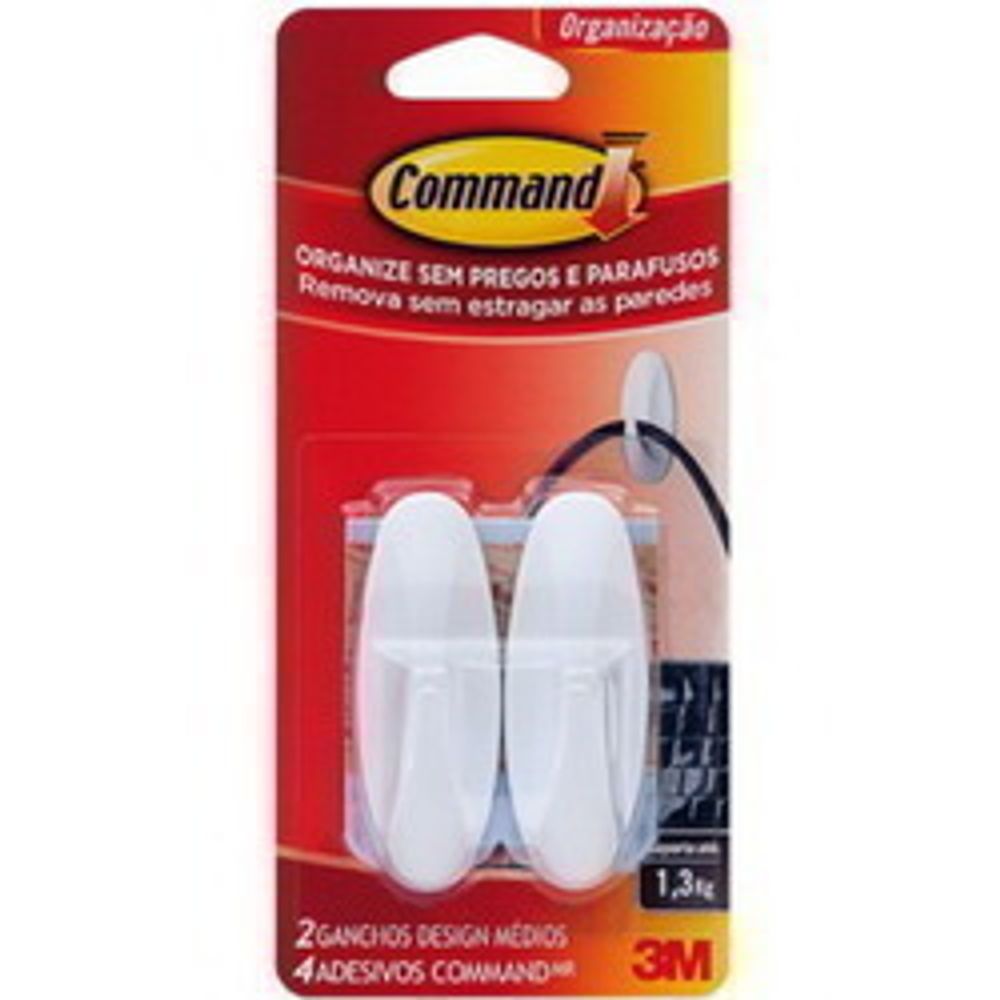 Gancho M Com Adesivo Commmand 2pc - Thony Ferragem