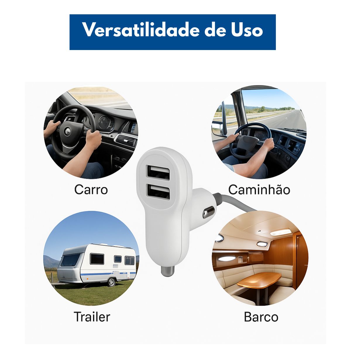 Carregador Veicular 12v Com 2 Saidas Usb Elgin - Thony Ferragem