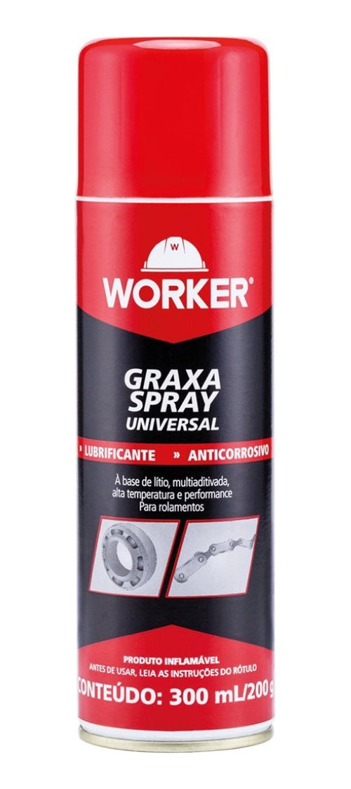 Lubrificante Graxa Spray Lítio 300ml Worker - Thony Ferragem