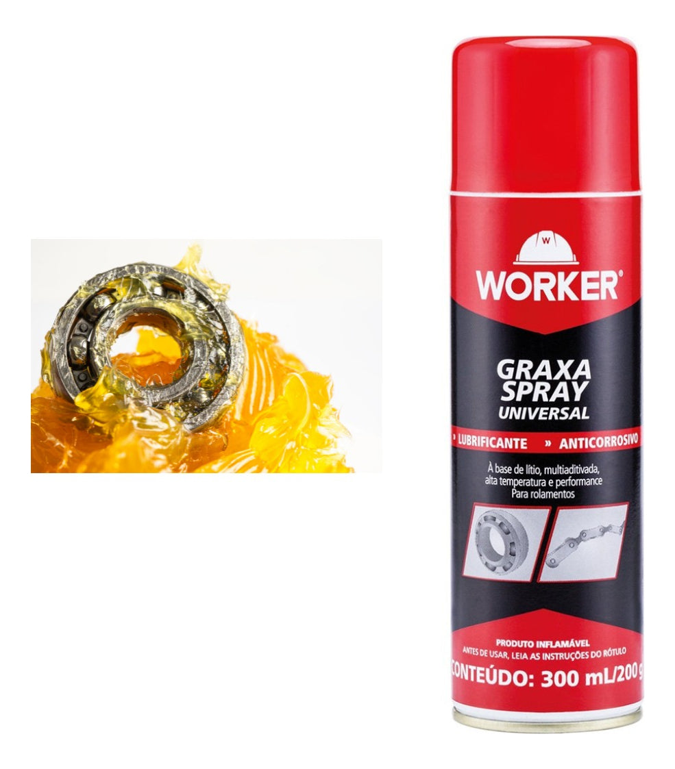 Lubrificante Graxa Spray Lítio 300ml Worker - Thony Ferragem
