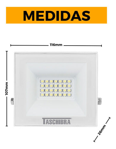 Refletor Holofote Led Tr Slim 30w Carcaça Branca Taschibra Cor Da Carcaça Branco Cor Da Luz Fria (6500k) 110v/220v