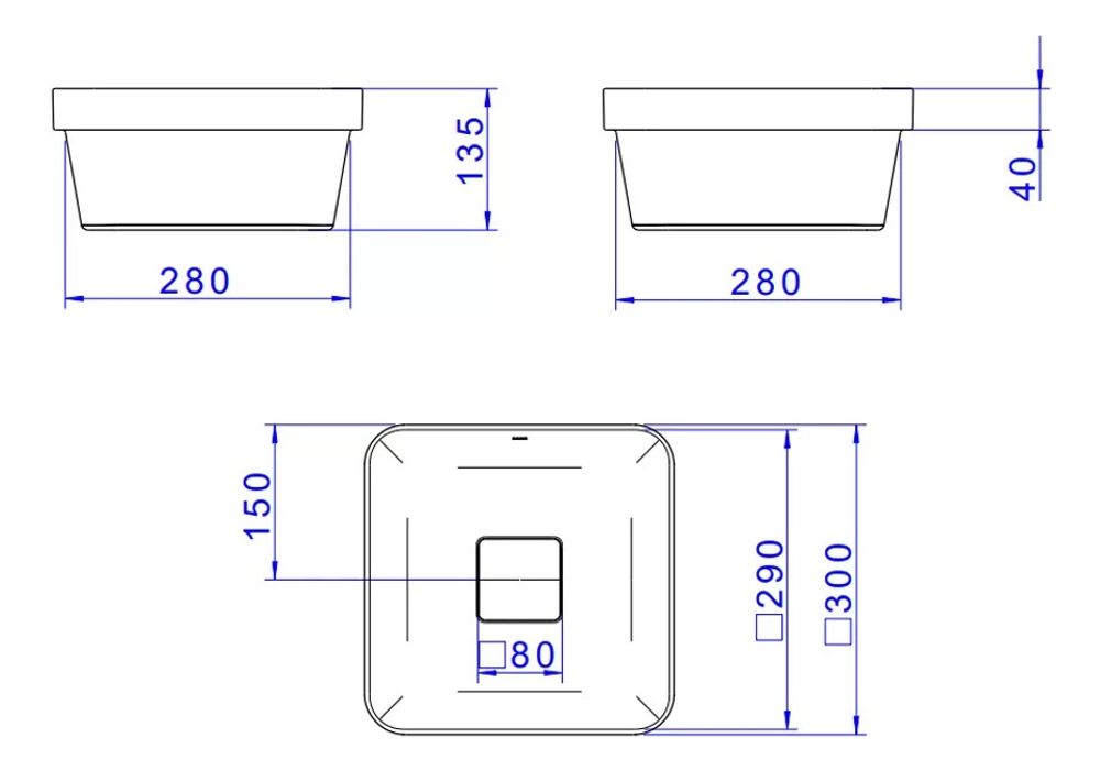 Cuba Sobrepor Quadrada 30cm Branca L.21030.17 Deca - Thony Ferragem