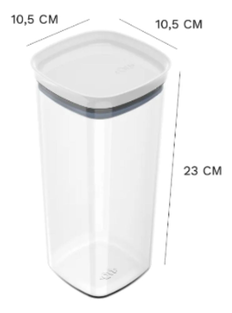 Pote Hermetico Medio 1,5l Block C/ Tampa Branco OU - Thony Ferragem