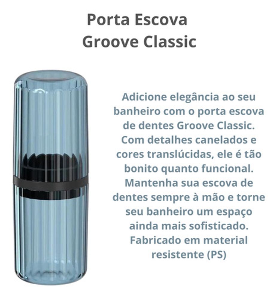 Porta Escova Azul Glacial Groove Classic OU - Thony Ferragem