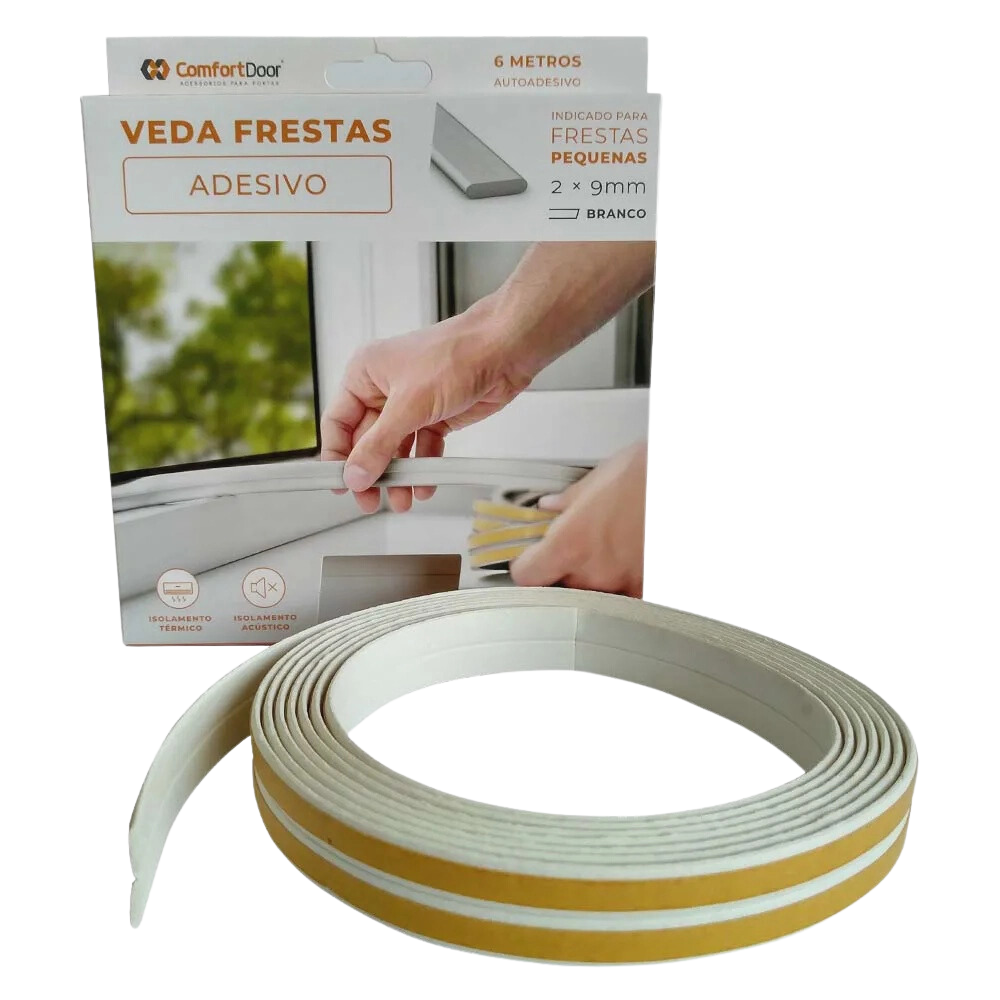 Veda Frestas Adesivo 6m 2mm Branco Comfortdoor - Thony Ferragem