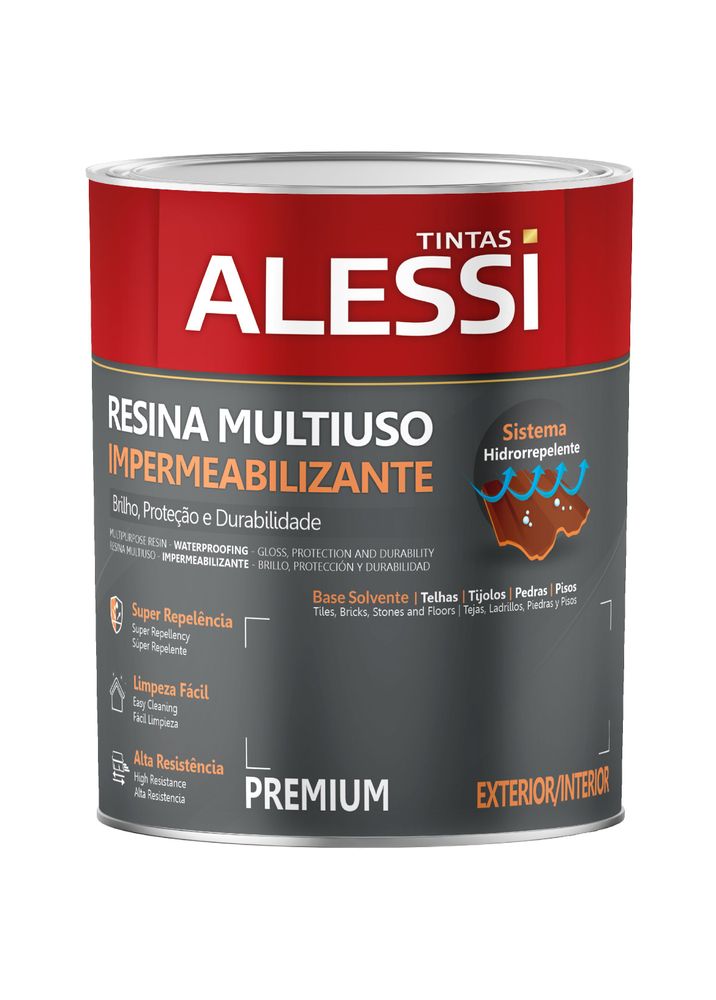 Resina Base Solvente Incolor 0,9l Alessi - Thony Ferragem
