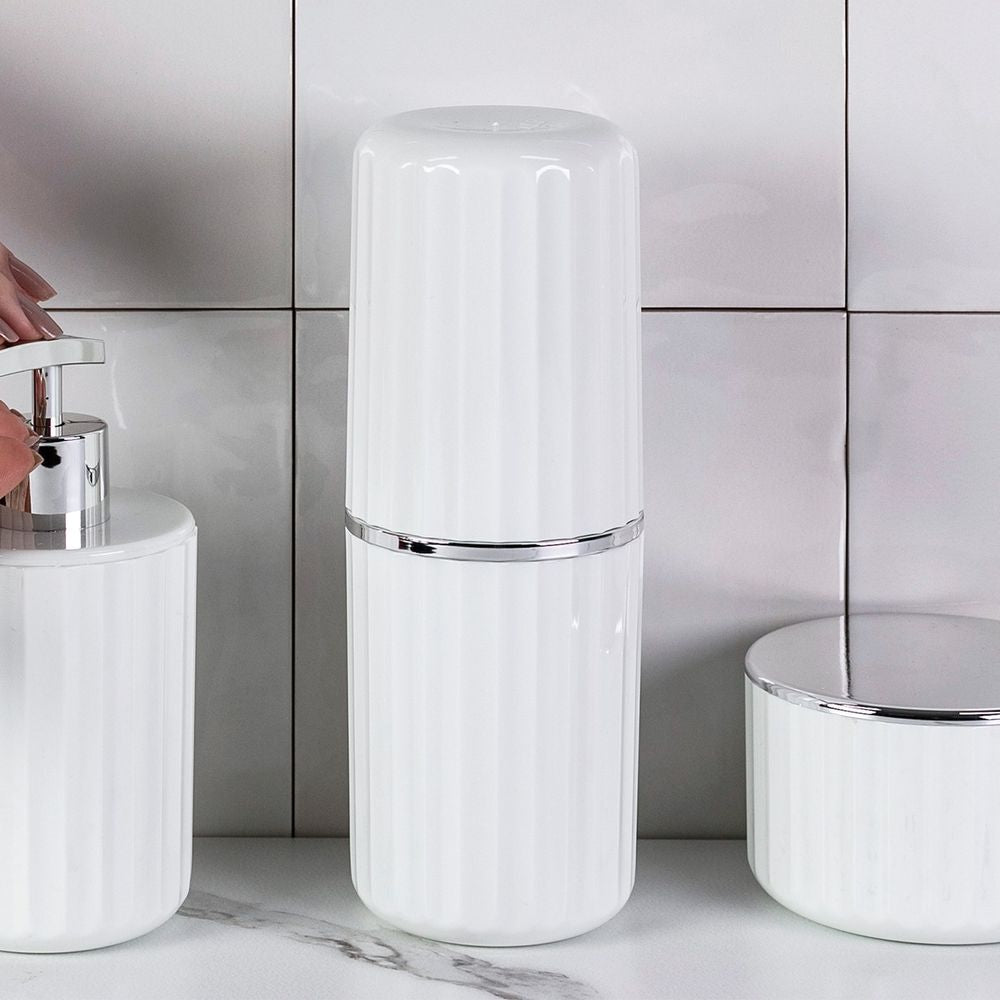 Porta Escova De Dente Groove Rosa Quartz OU - Thony Ferragem