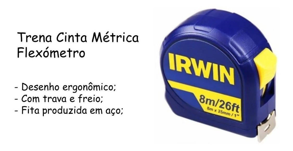 Trena Fita Aco 8,0m Irwin - Thony Ferragem