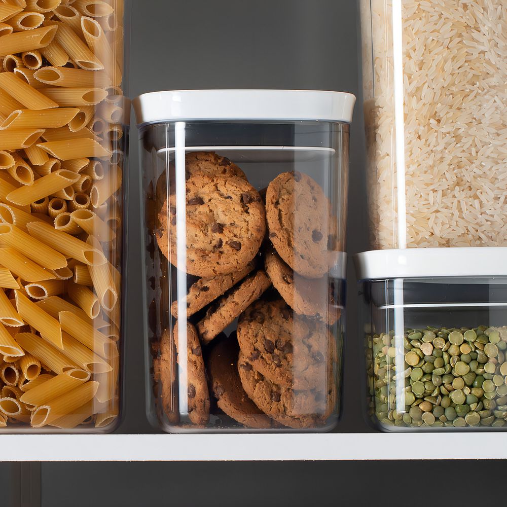 Pote Hermetico Medio 1l Block C/ Tampa Branco OU - Thony Ferragem