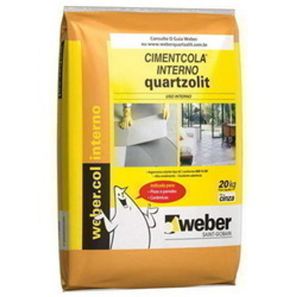 Cimentcola AC1 Interno Cinza 20kg Quartzolit - Thony Ferragem