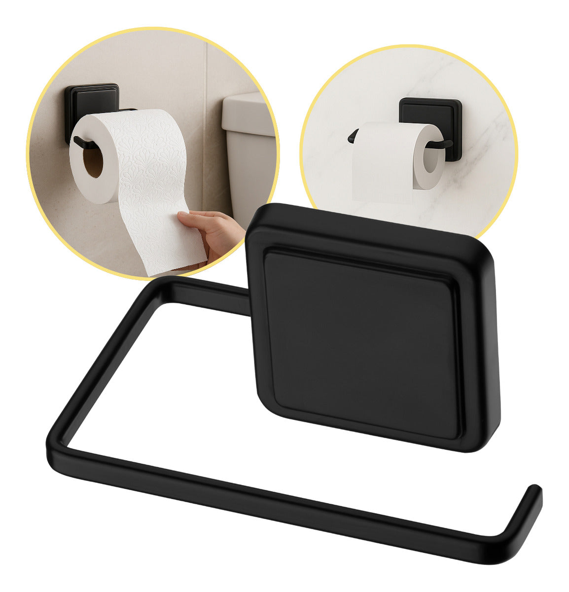 Suporte para Papel Higiênico Preto Fosco Future - Thony Ferragem