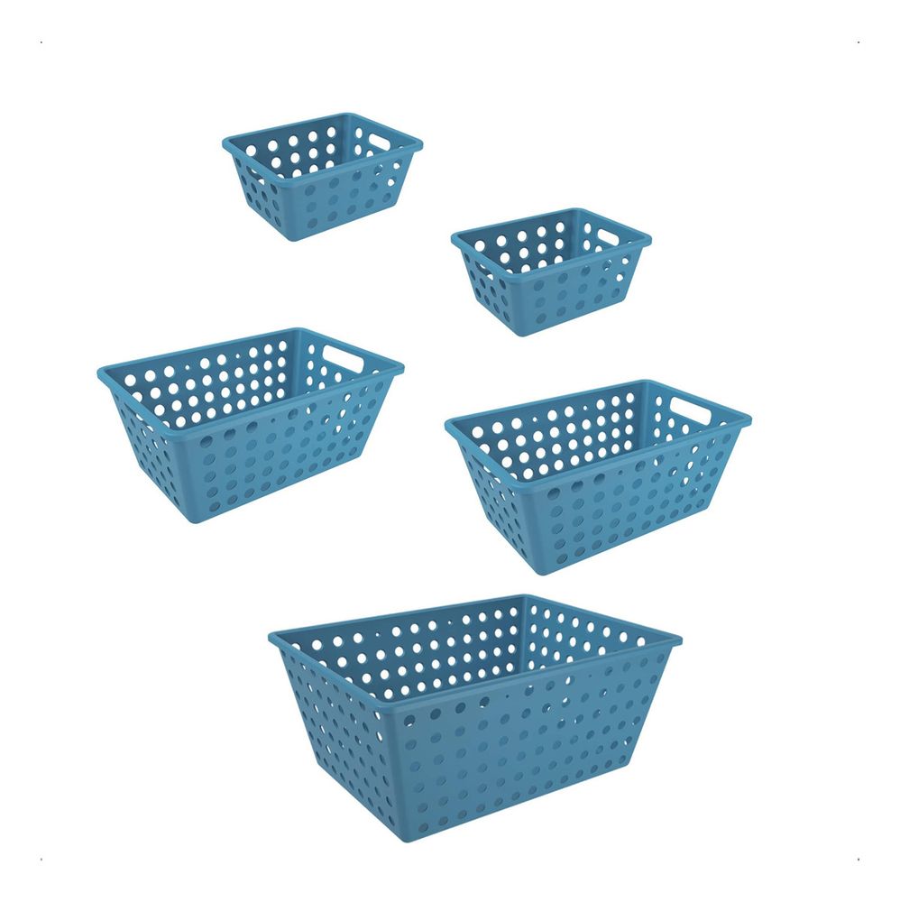 Cesta Organizadora 13,5l Azul Atlantic Coza - Thony Ferragem