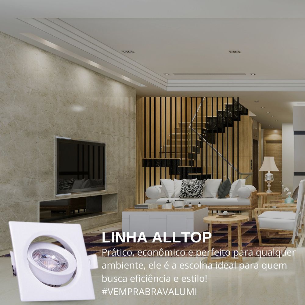 Spot Embutir Quadrado Alltop Led Par20 7w 3000k - Thony Ferragem