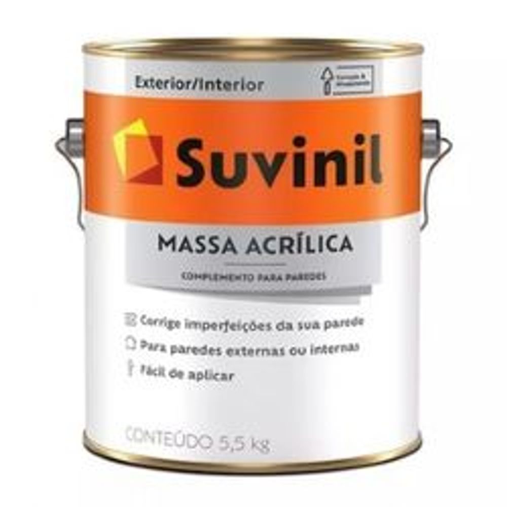Massa Acrilica Branco 5,5kg Suvinil - Thony Ferragem