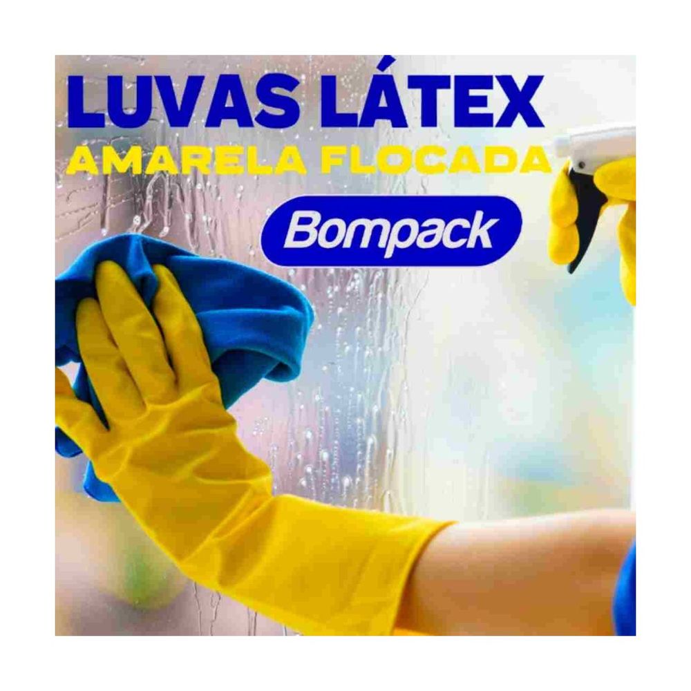 Luva Latex Amarela G Bompack - Thony Ferragem