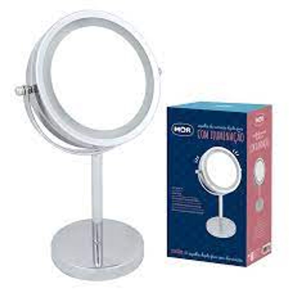 Espelho Aumento Dupla Face C/ Iluminacao Mor - Thony Ferragem