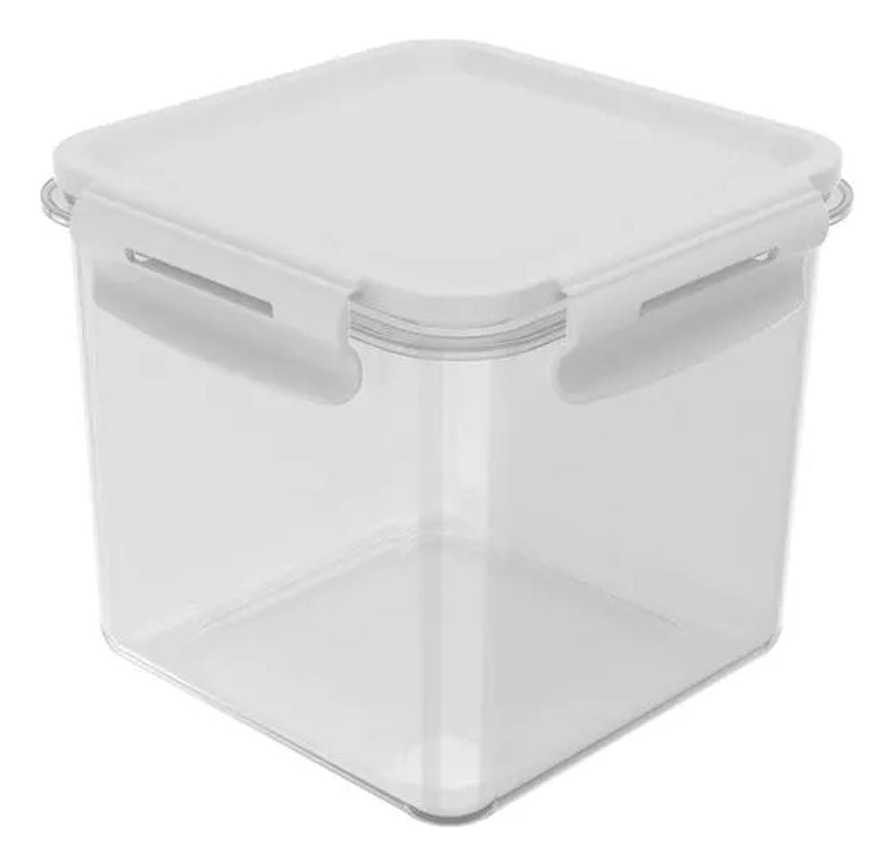 Pote Click Quadrado 1500ml Branco OU - Thony Ferragem