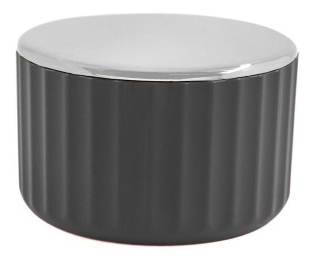 Porta Algodao Cotonete Groove Chumbo OU - Thony Ferragem