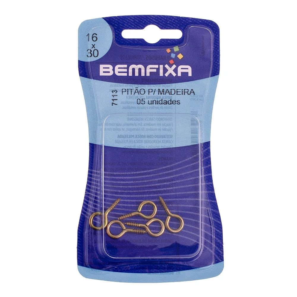 Cartela Pitão Rosca P/ Madeira 16x30 BemFixa
