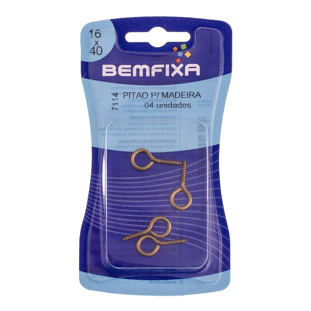 Cartela Pitão Rosca P/ Madeira 16x40 BemFixa