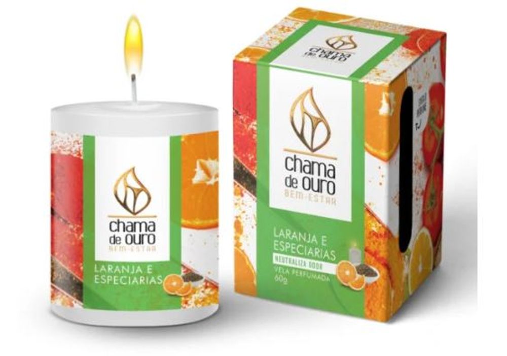 VELA PERFUMADA PREMIUM 60G LARANJA E ESPECIARIAS