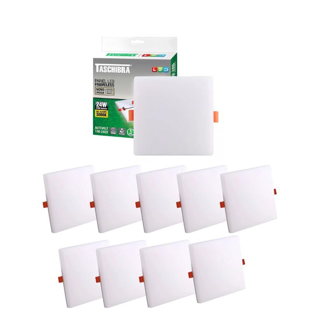 KIT 10 PAINEIS LED 24W SOB 3000K BORDA INFINITA - Thony Ferragem