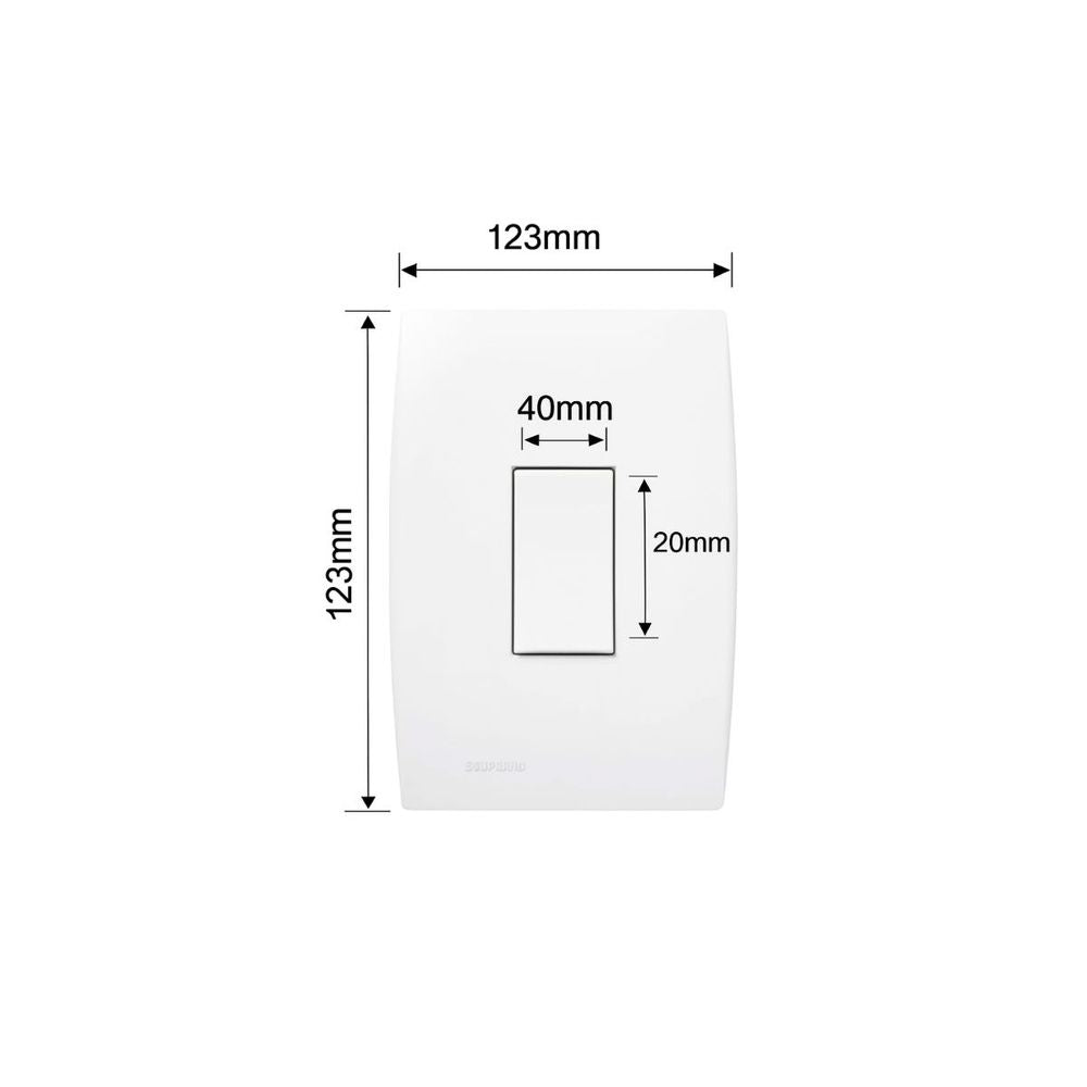 Conjunto 1 Interruptor Paralelo Vertical 10AX 250V 4X2 Branco Ilus - Thony Ferragem