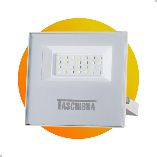 Refletor Holofote Led Tr Slim 30w Carcaça Branca Taschibra Cor Da Carcaça Branco Cor Da Luz Fria (6500k) 110v/220v