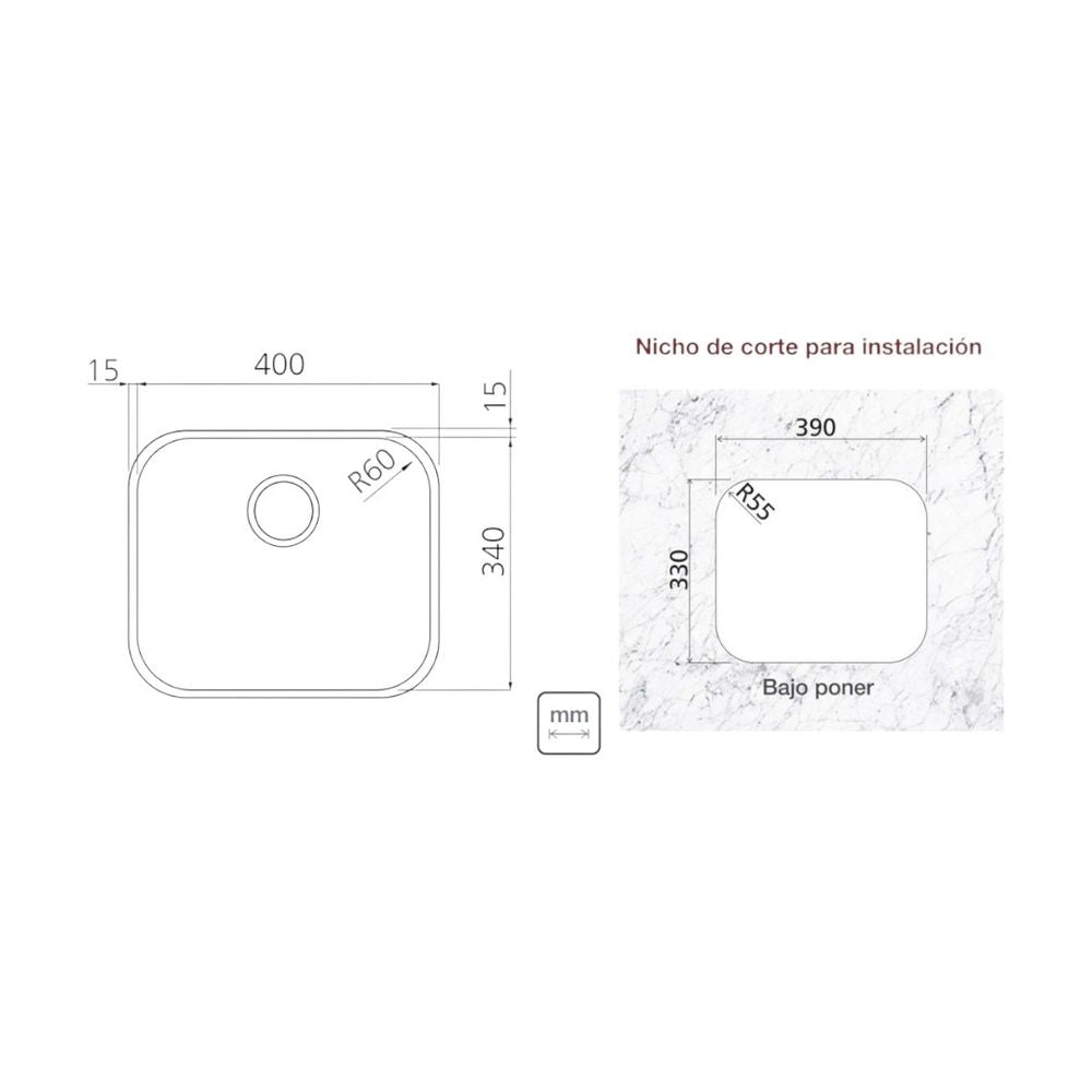 Cuba De Embutir Dora 40 Bl R6 Aço Inox 94017/112 Tramontina - Thony Ferragem