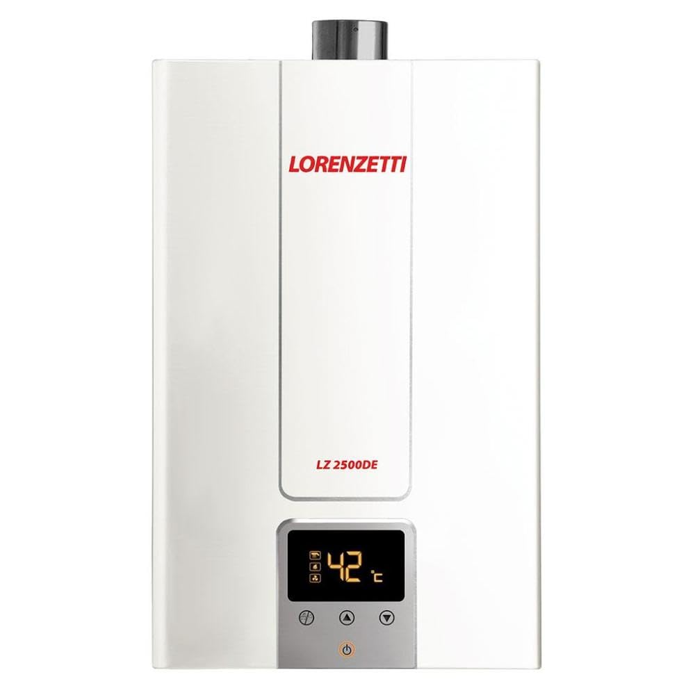 Aquecedor de Água a Gás LZ 2500DE Branco GLP 25 Lts/Min. Digital Lorenzetti