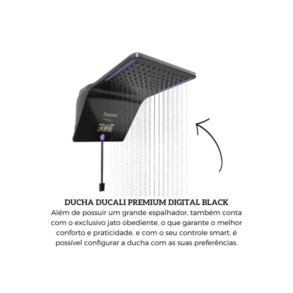 DUCHA DUCALI PREMIUM ELETR 7500W 220V BLACK - Thony Ferragem