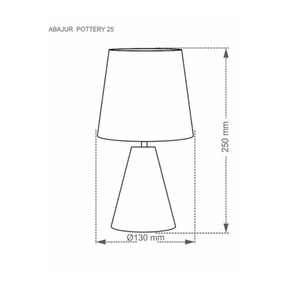 Abajur Ceramica Pottery E27 25cm Cinza - Thony Ferragem