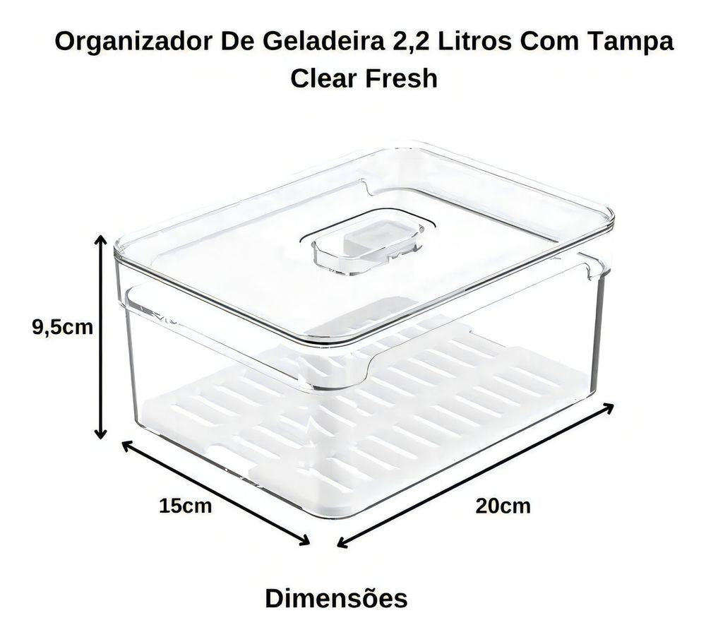 Organizador Clear Fresh 2,2l Natural OU - Thony Ferragem