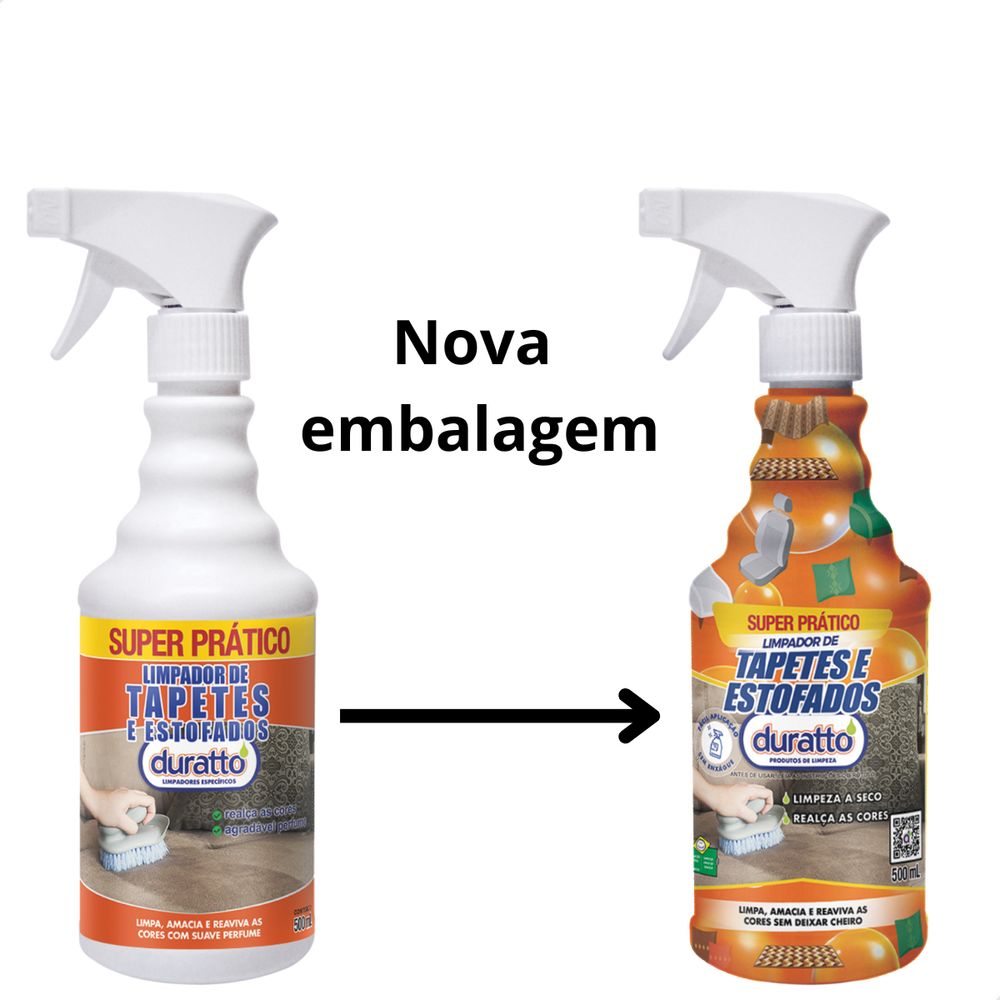 Limpador Tapetes Sofa Estofados Prático Duratto 500ml Spray