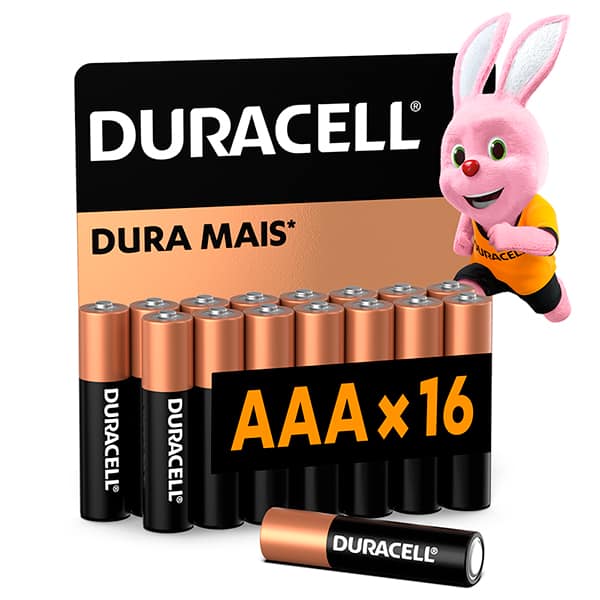 Pilha Alcalina Palito AAA Cartela c/16 Duracell