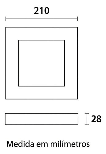 Painel De Led Quadrado Sobrepor 18w Preto 3000k Taschibra - Thony Ferragem