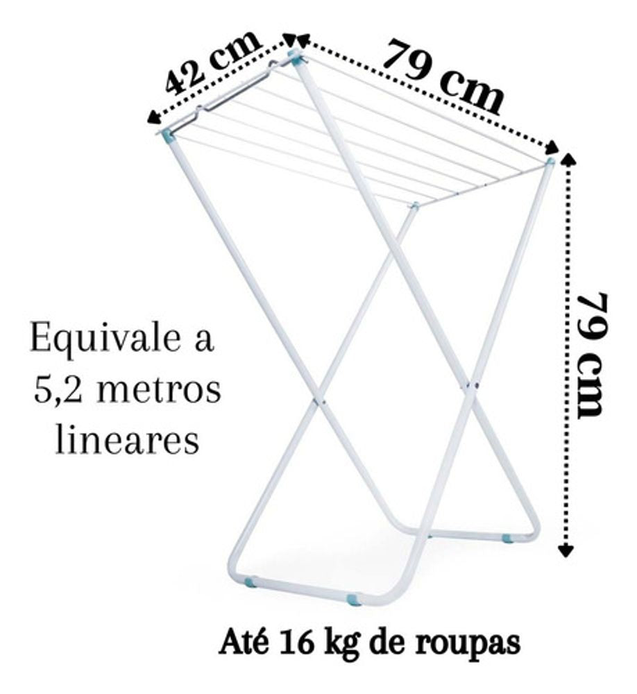 Varal De Chão Reforçado Dobrável Retrátil Slim Mor - Thony Ferragem