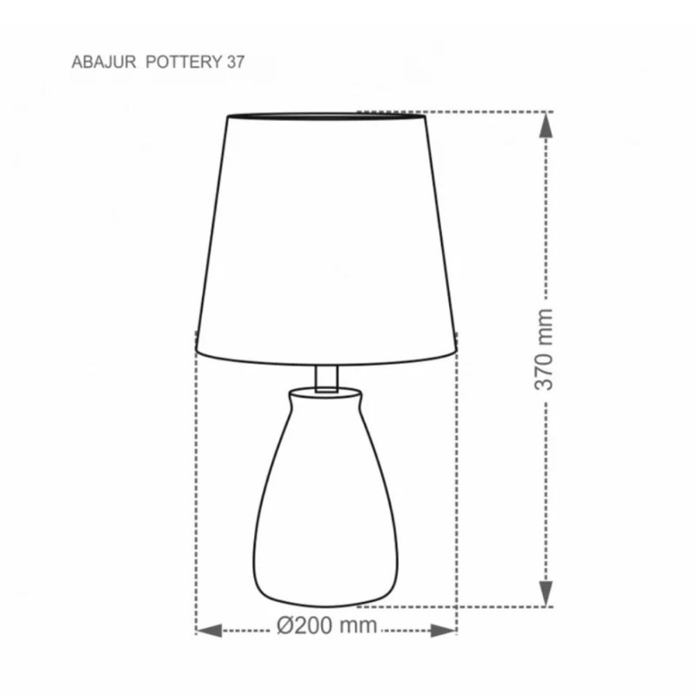 Abajur Ceramica Pottery E27 37cm Branco Taschibra - Thony Ferragem
