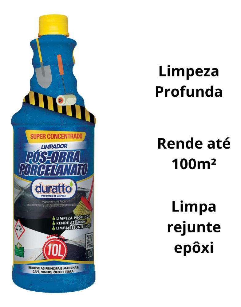 Limpador Pós Obra Porcelanato Duratto 1 Litro - Thony Ferragem