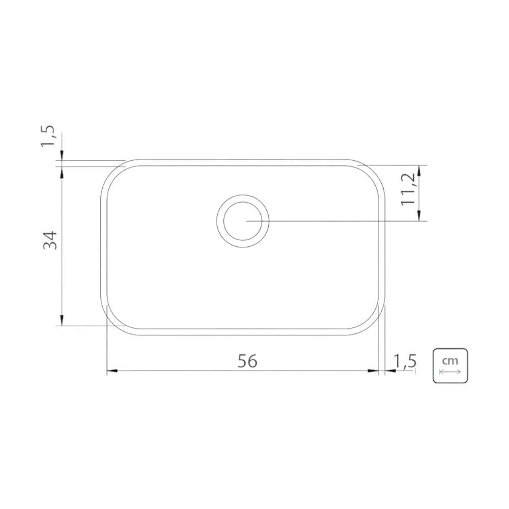 Cuba Inox Lavínia 56x34cm 3.1/2' Com Válvula Tramontina - Thony Ferragem