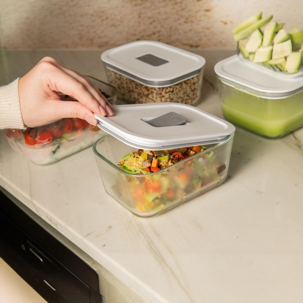 Pote de Vidro Hermético Fresh Lock 725ml – Branco | OU - Thony Ferragem