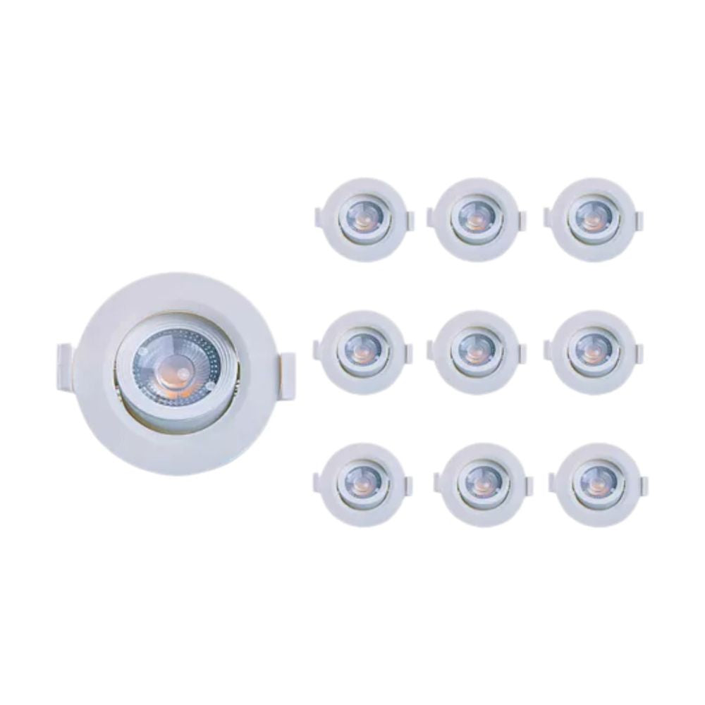 KIT 10 SPOT LED EMBUTIR REDONDO 5W 6500K - Thony Ferragem
