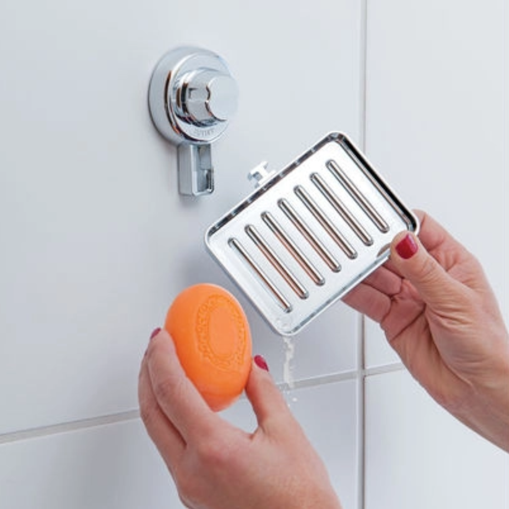 Saboneteira Plastico Cromado C/ Ventosa Future - Thony Ferragem