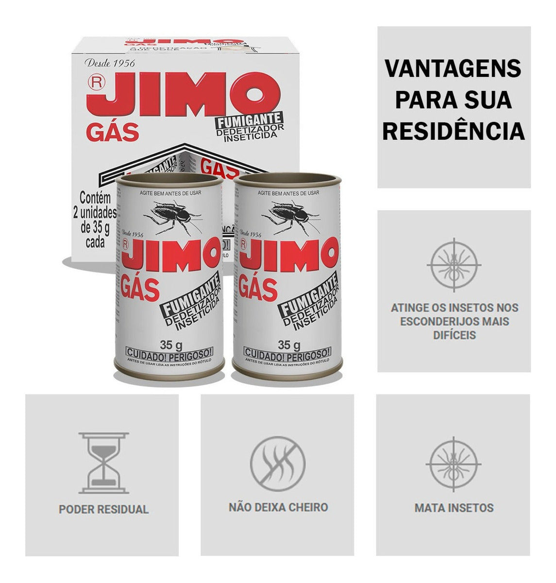 Gas Fumigante C/ 2 Tubos Jimo - Thony Ferragem