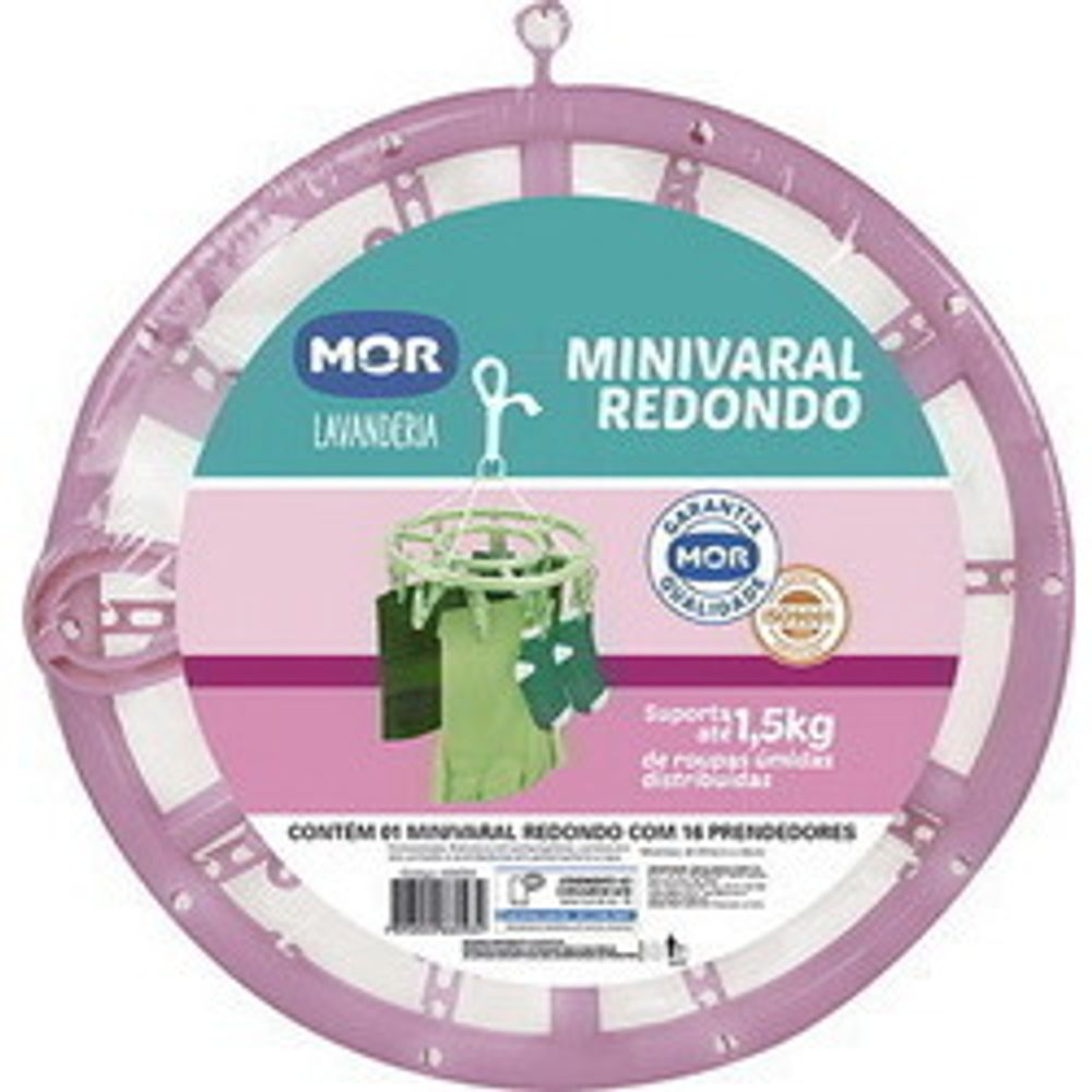 Varal Redondo 16 Prendedores Cores Mor - Thony Ferragem