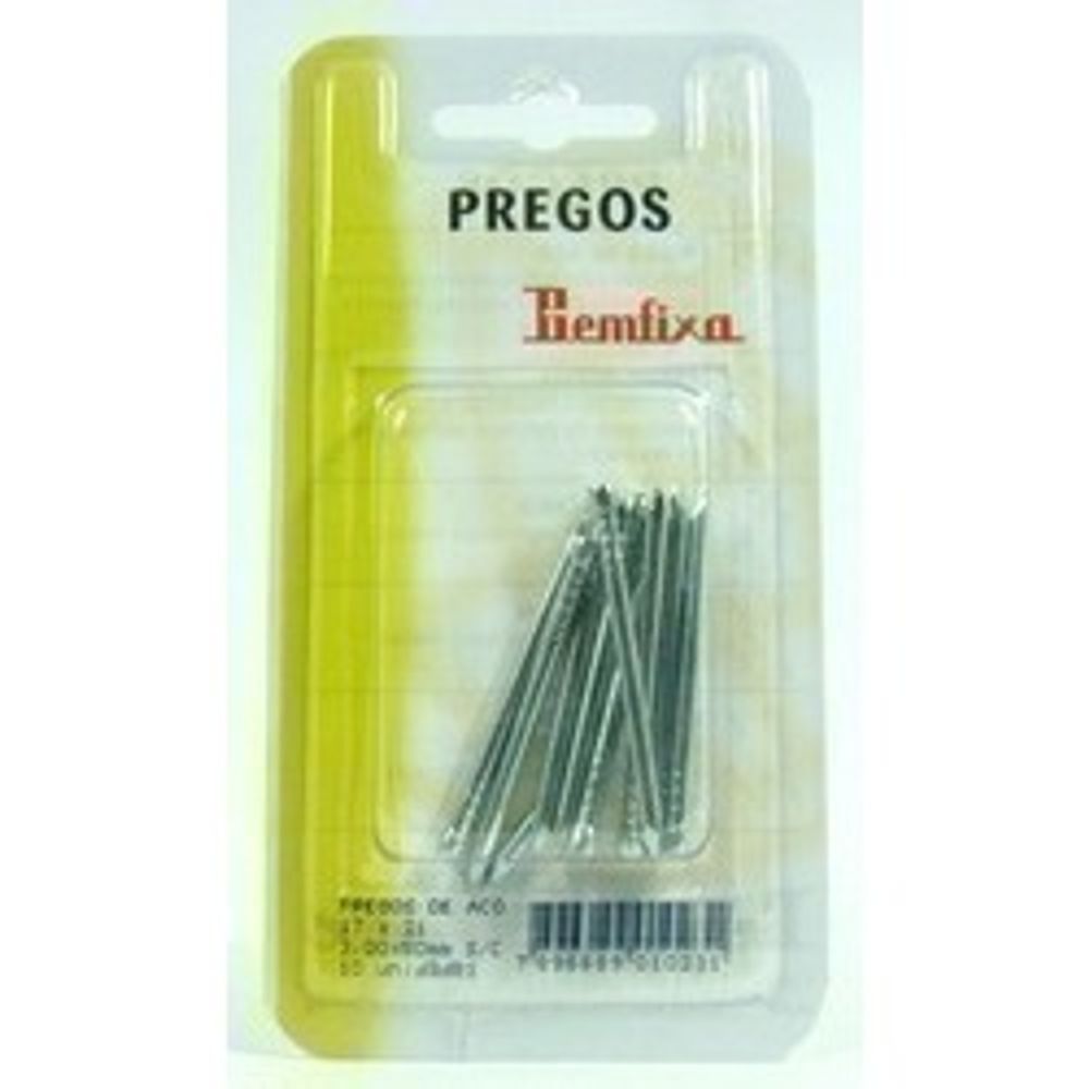 Cartela Prego Aco 3,00 X 50mm S/ Cabeca C/ 10pc - Thony Ferragem