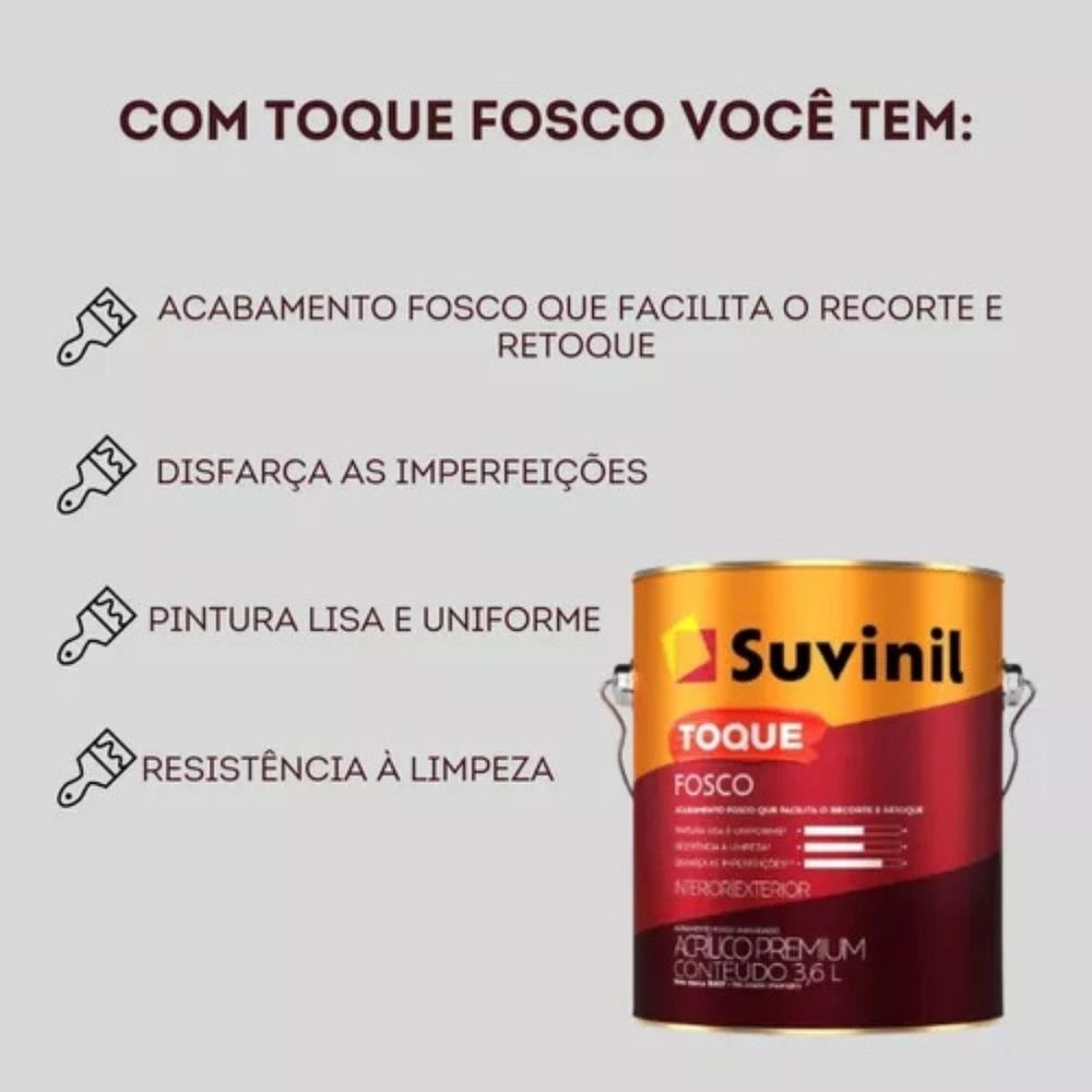 Acrílico Toque Fosco Branco 0,9L Suvinil - Thony Ferragem