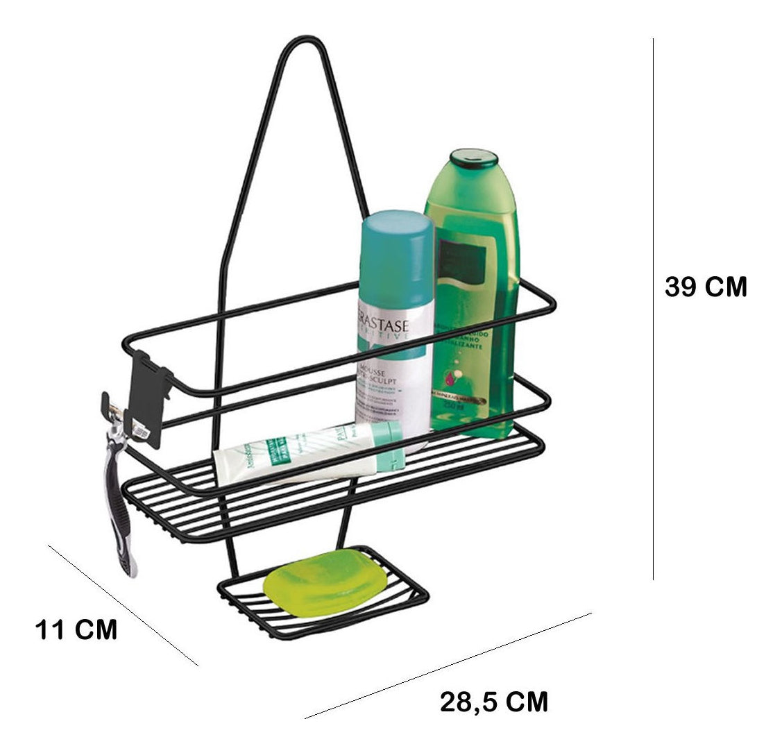 Suporte Shampoo Sabonete Reg. Preto Fosco Future - Thony Ferragem